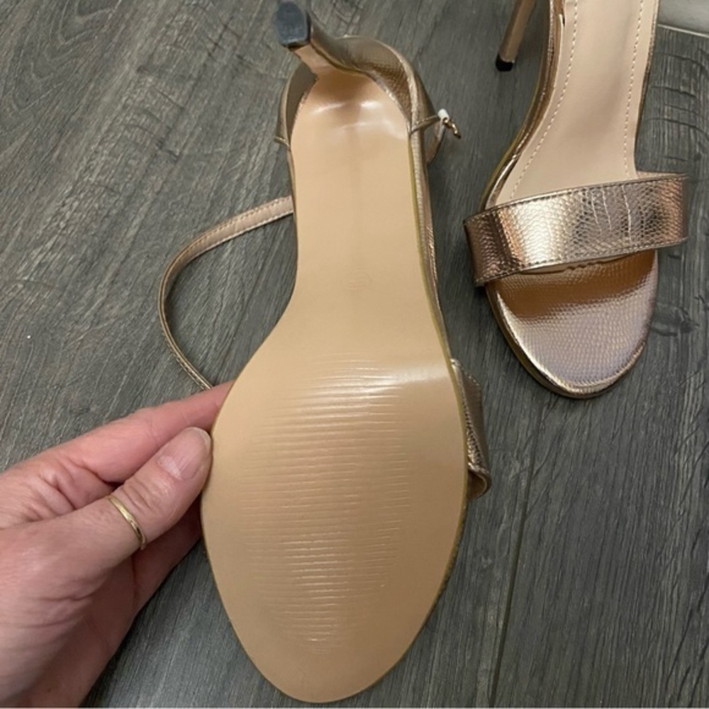 Rose Gold Strappy Stiletto Sandels - Picture 4 of 8